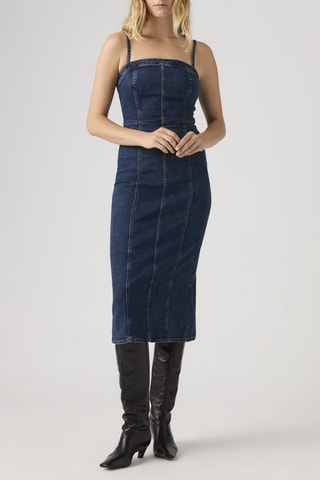 Robe fourreau sans manches Seamed - Bleu