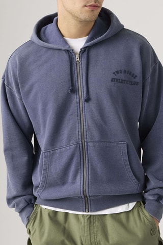 Sweat à capuche Two Horse Cropped Zip Up - Bleu