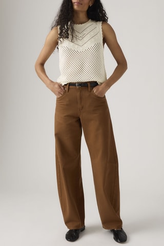 Jean Baggy Dad Barrel - Marron