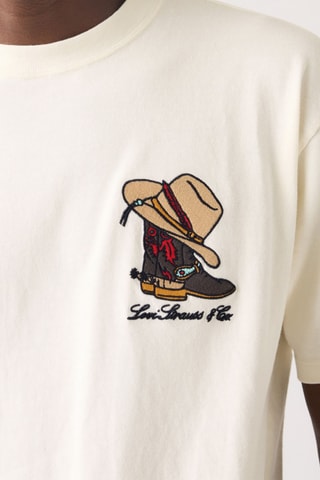 T-shirt Vintage Fit Graphic - Écru