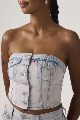 Top en jean Denim Tube - Rose