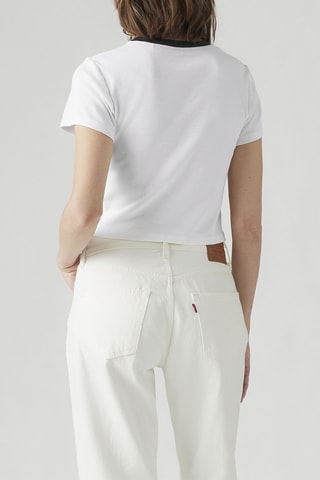 T-shirt cropped Graphic Mini Ringer - Blanc