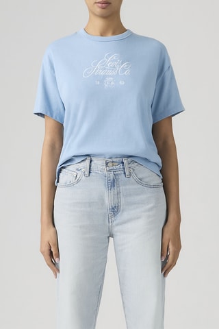 T-shirt Vintage Fancy Script - Bleu