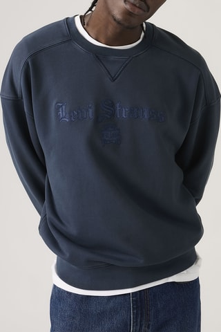 Sweat Boxy Graphic Crew - Bleu