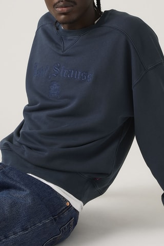 Sweat Boxy Graphic Crew - Bleu
