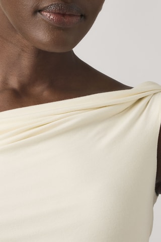 Top Tori Twisted Clean Knit Egret Viscose - Écru