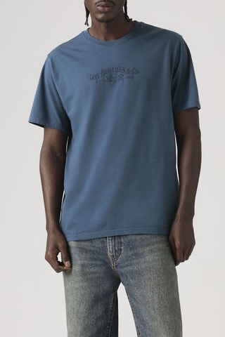 T-shirt Relaxed Fit Serif - Bleu