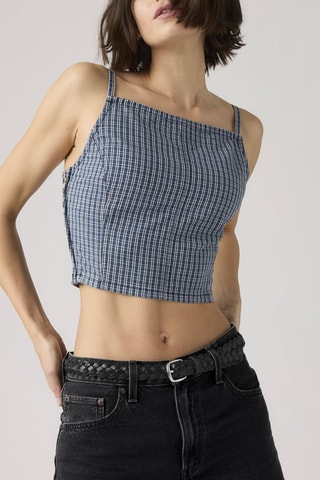 Crop top Square Neck Tiny Windows - Bleu