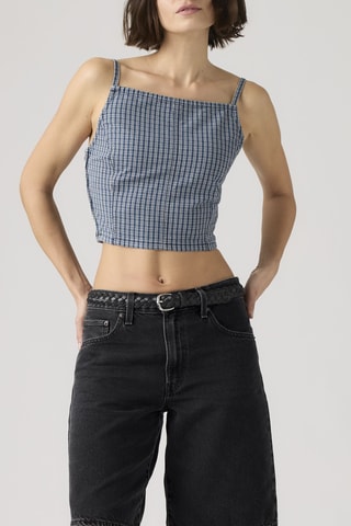 Crop top Square Neck Tiny Windows - Bleu