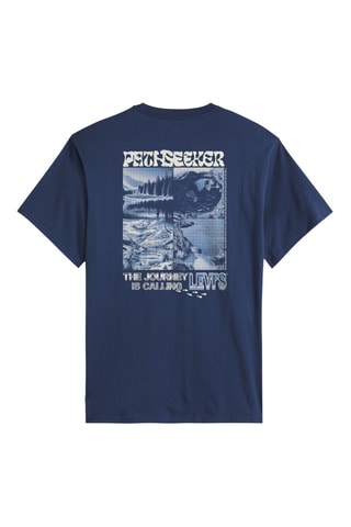 T-shirt Relaxed Fit Abstract - Bleu