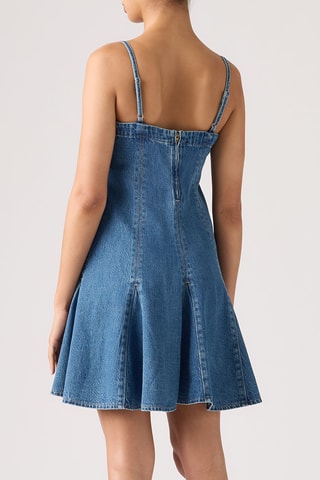 Robe patineuse en jean Denim Godet - Bleu