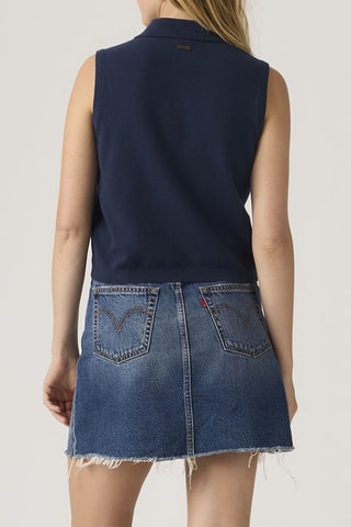 Gilet Super Soft Mini Ruffle Vest Blazer - Bleu