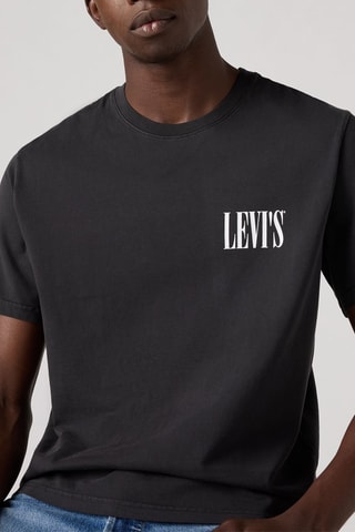 T-shirt Relaxed Fit Serif Logo  - Noir