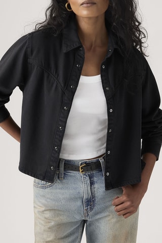 Chemisier en jean Logan Tencel Shacket - Noir