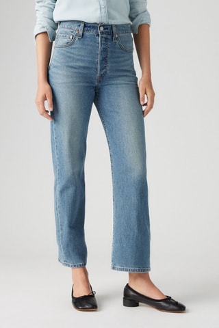 Jean Ribcage Straight Ankle - Bleu