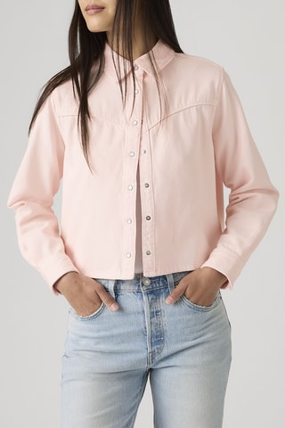 Camicia in jeans Logan Tencel Shacket Dusty Crystal - Rosa