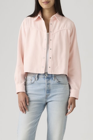 Camicia in jeans Logan Tencel Shacket Dusty Crystal - Rosa