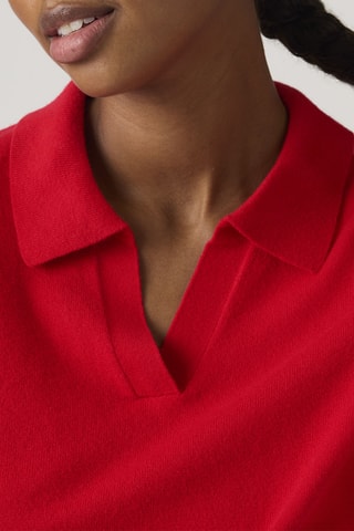 Top Super Soft Polo Sweater True - Rouge