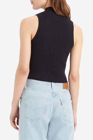 Top Tulip Mockneck Caviar - Noir