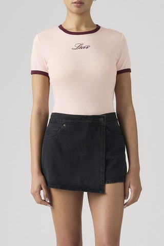 T-shirt Graphic Ringer Rickie - Rose