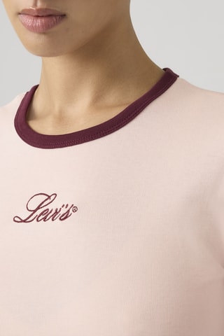 T-shirt Graphic Ringer Rickie - Rose