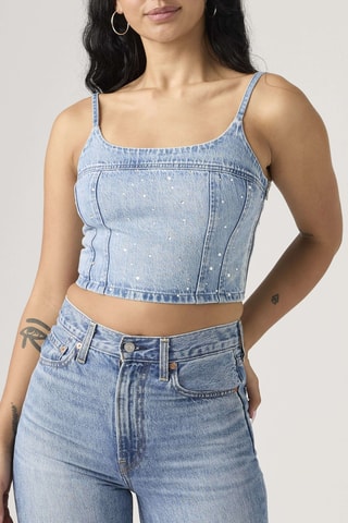 Crop top en jean Jadine Denim - Marron