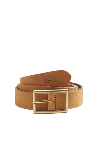 Ceinture en cuir Rectangle Buckle - Marron