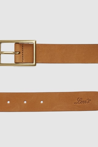 Ceinture en cuir Rectangle Buckle - Marron