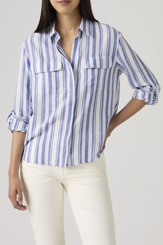 Chemisier Elaine Utility Bold Stripe St - Bleu