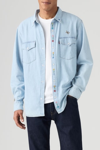Chemise Relaxed Fit Western - Ciel