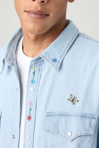 Chemise Relaxed Fit Western - Ciel