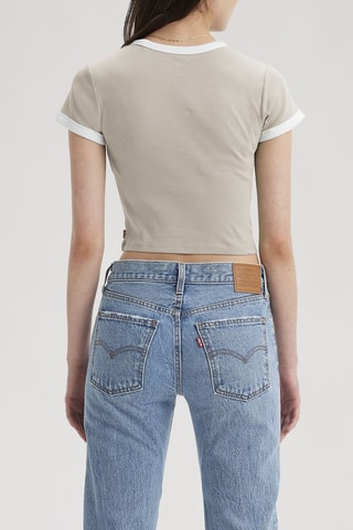 T-shirt cropped Graphic Mini Ringer - Gris