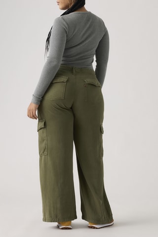 Pantalon Baggy Dad Cargo - Vert