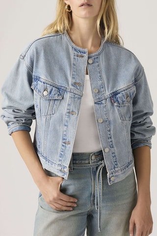 Veste en jean Collarleshrunken 90's Trucker - Bleu clair