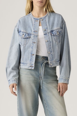 Veste en jean Collarleshrunken 90's Trucker - Bleu clair