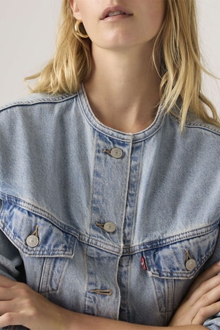 Veste en jean Collarleshrunken 90's Trucker - Bleu clair