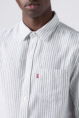 Chemise en lin Sunset Pocket Standard - Blanc