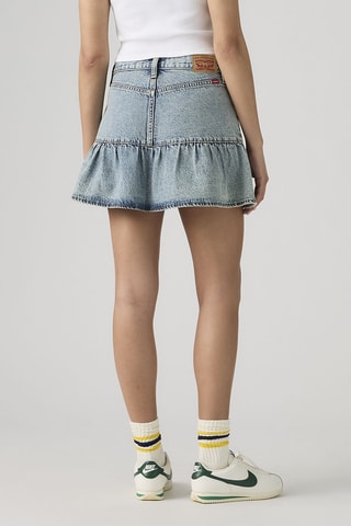 Minijupe en jean Flounce - Bleu