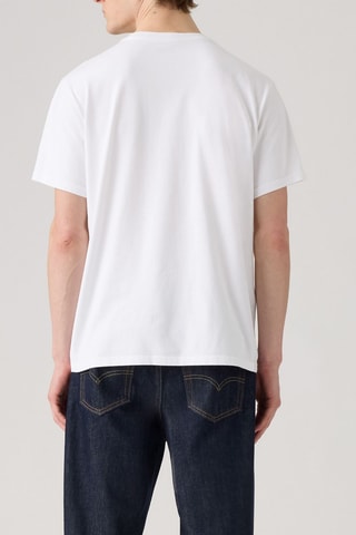 T-shirt Relaxed Fit Distressed Serif - Blanc