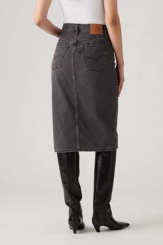 Jupe droite Side Slit - Noir