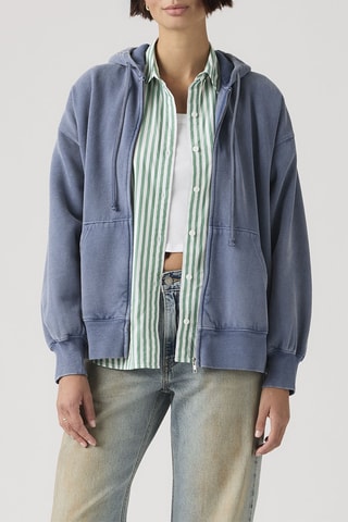 Sweat à capuche Vintage Relaxed Fz Hoodie H126 Sunshine - Bleu