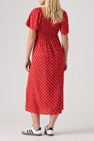 Robe midi Amara Column Flutter - Rouge