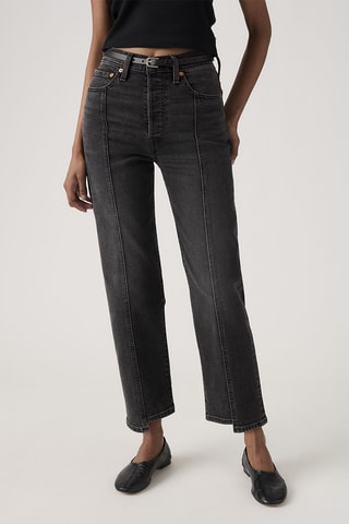 Jean Ribcage Ankle Seamed Edge Cut - Bleu
