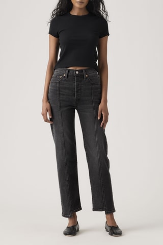 Jean Ribcage Ankle Seamed Edge Cut - Bleu