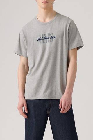 T-shirt Relaxed Fit Serif Logo  - Gris