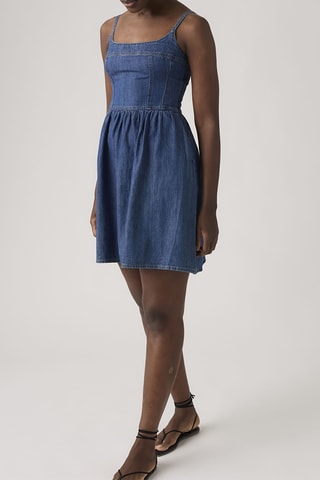 Robe patineuse en jean Jadine - Bleu