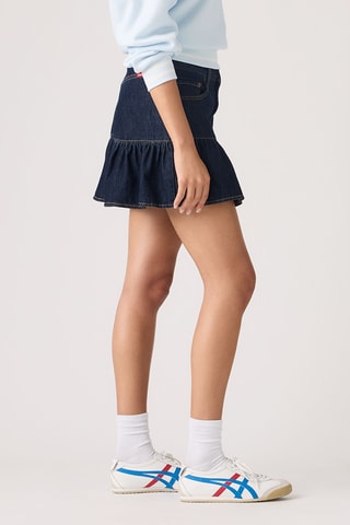 Minijupe en jean Flounce - Bleu