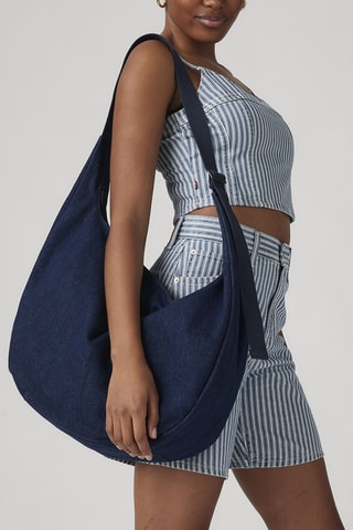 Sac porté épaule en jean Brooklyn - Bleu