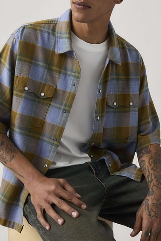 Chemise Boxy Western - Bleu