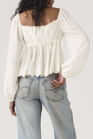 Blouse volantée Ottie Boho Egret - Écru